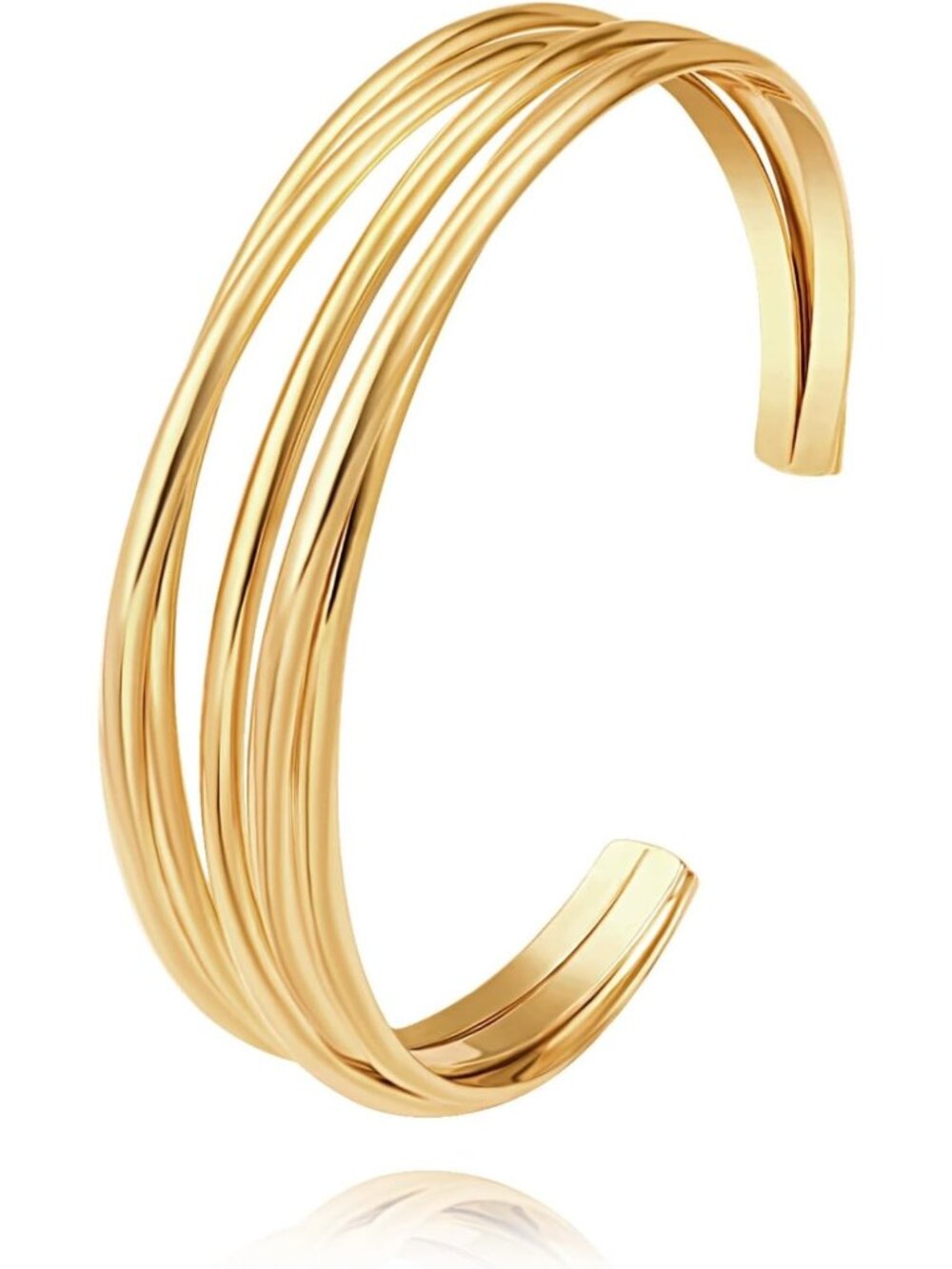 Dainty 18K Gold Plated Adjustable Cuff Bracelet - Handmade Jewelry for Women